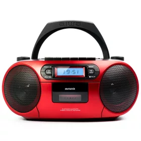   Aiwa RC-250RD hordozható retro boombox CD/MP3/USB/kazetta/Bluetooth/FM rádió, piros színben