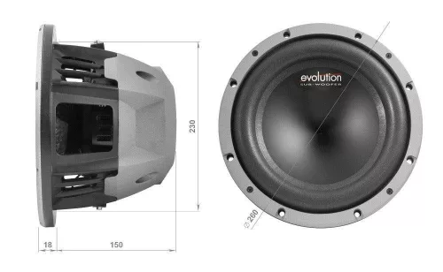 Phonocar 02628 Professzionális dupla tekercses autós mélynyomó 900W, 250mm, részletgazdag basszus
