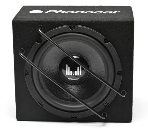 Phonocar 02921 Pémium 200 mm-es kompakt kis méretű autós mélyláda, 420W, passzív fa ház, prémium basszusélmény
