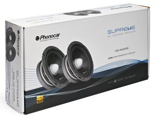 Phonocar 02786 Professzionális 165 mm-es középsugárzó pár, 240W csúcsteljesítmény, mély és tiszta hangzás autóhifi rendszerekhez