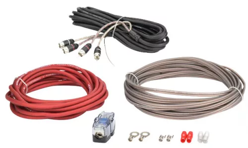 Phonocar 06096 Professzionális autóhifi kábelkészlet 40A, 8,5 mm² tápkábel, dupla árnyékolású RCA, könnyű telepítés