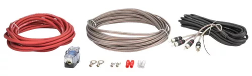 Phonocar 06096 Professzionális autóhifi kábelkészlet 40A, 8,5 mm² tápkábel, dupla árnyékolású RCA, könnyű telepítés