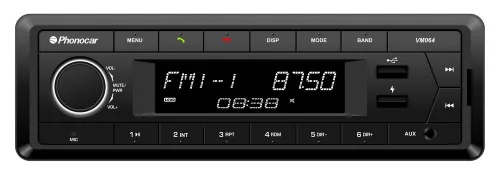 Phonocar VM064 Professzionális DAB+ autórádió Bluetooth kihangosítóval, dupla USB, SD, AUX, 4x40W erősítővel