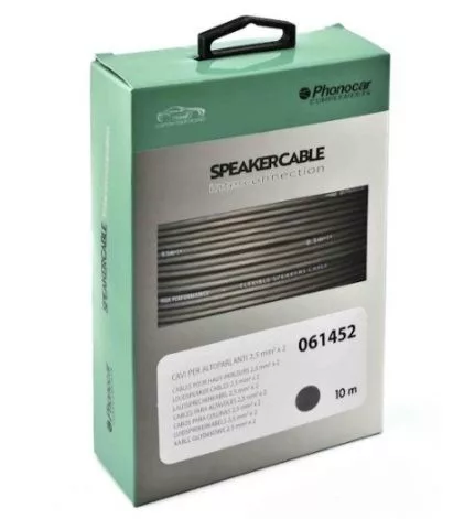 Phonocar 061452 Professzionális hangszórókábel 2,5 mm² x 2, 10m tekercs, extrém rugalmas soft touch burkolat