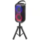 Trevi XFM225W Prémium vezeték nélküli 50W party hangszóró TWS funkcióval, LED diszkófénnyel, mikrofon és állvány