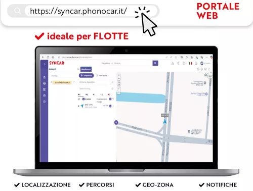 Phonocar 09507 Prémium 4G LTE GPS nyomkövető valós idejű flottamenedzsmenthez, riasztás, mobil app, webes vezérlés