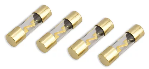 Phonocar 045202 Prémium üveg biztosíték 40A prémium aranyozott végekkel, autóhifi rendszerekhez, 4 db-os csomag