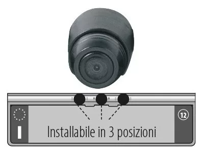 Phonocar VM270 univerzális tolatókamera rendszámkerettel, 140° látószög, IP67, 960x576, 12V, 7m kábel
