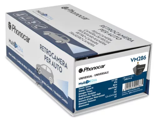 Phonocar VM286 univerzális tolatókamera 130° látószög IP67 960x576 pixel autókhoz és kisteherautókhoz