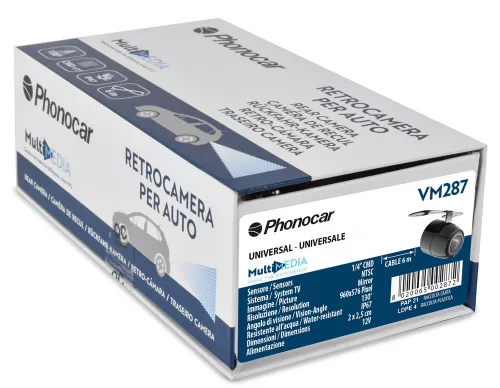 Phonocar VM287 univerzális tolatókamera 140° látószög, IP67, 960x576 pixel, 6m kábel