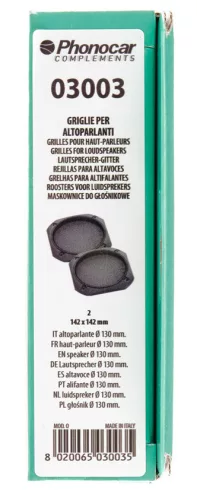 Phonocar 03003 hangszórórács autóhangszóróhoz 13 cm (2 db, 142x142 mm, fémrács)