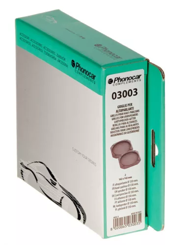 Phonocar 03003 hangszórórács autóhangszóróhoz 13 cm (2 db, 142x142 mm, fémrács)
