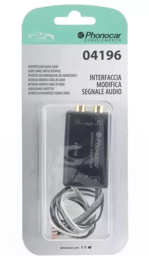 Phonocar 04196 jelátalakító autórádió hangszóró kimenetből RCA előerősített jelhez