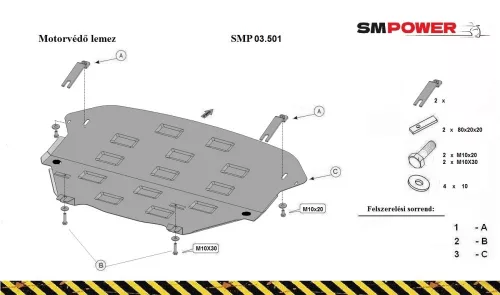 Mini Countryman 2010 - 2016 - Motorvédő lemez - SMP03.501