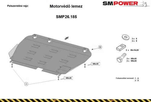 Toyota Yaris alv.kód XP150 2013- Motorvédő lemez - SMP26.185