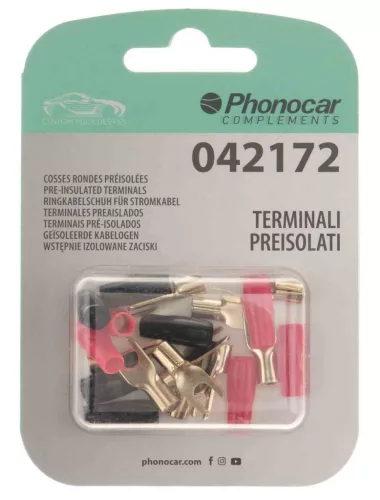Phonocar 042172 villás saru csomag előszigetelt, 6 mm² kábelhez, 4,3 mm villaszélesség, 10 db-os készlet