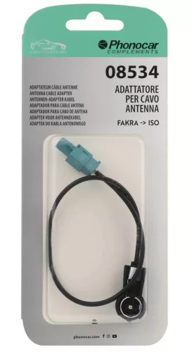Phonocar 08534 antenna adapter FAKRA–ISO 30 cm-es kábel autós rádióhoz több autógyártó modelljével kompatibilitás
