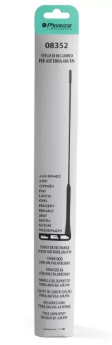 Phonocar 08352 autó antenna pót rúd AM/FM, 41 cm, M5/M6 menettel, fekete – több márkához kompatibilis