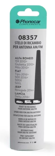 Phonocar 08357 autó antenna pótpálca AM/FM, 12,5 cm, M5/M6 menettel, Alfa Romeo/Fiat/Jeep/Lancia kompatibilis