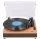 Trevi VT 1025BT lemezjátszó vezeték nélküli rendszerrel, 33/45/78 RPM, fa burkolat, beépített hangszórók