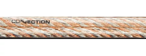 Connection FT-214.2 hangszórókábel 14AWG (2x1,78 mm²) átlátszó, fekete csíkos borítással, többszörösen csavart