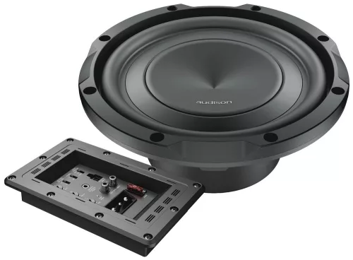 Audison APS 10 ASK aktív autós mélyláda szett 10" subwooferrel, erősítővel és HRC AP távirányítóval egyedi beépítéshez