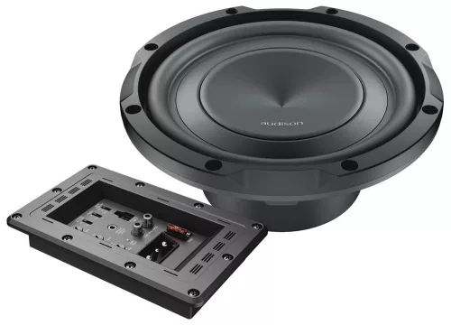 Audison APS 8 ASK aktív autós mélyláda készlet 8" subwooferrel, erősítővel és HRC AP távirányítóval egyedi beépítéshez
