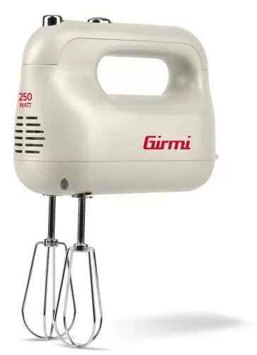 Girmi SB43 kézi mixer 250W, 5 sebesség, ergonomikus fogantyú, rozsdamentes acél habverők és dagasztók, Incanto sorozat