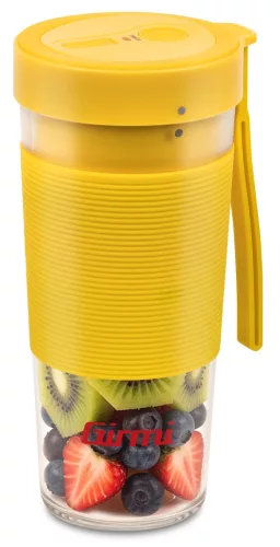 Girmi FR11 hordozható turmixgép 450 ml Tritan pohárral, USB-s töltéssel, sárga – akkumulátoros, BPA-mentes