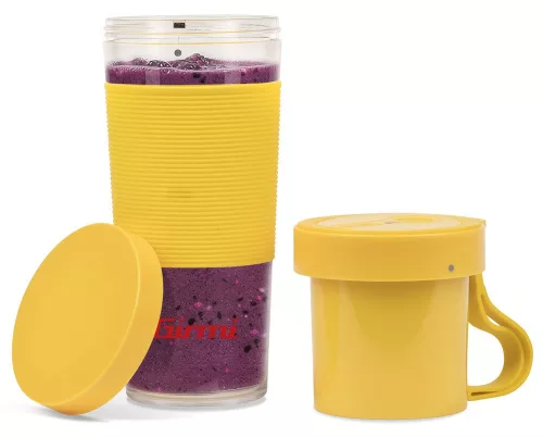 Girmi FR11 hordozható turmixgép 450 ml Tritan pohárral, USB-s töltéssel, sárga – akkumulátoros, BPA-mentes