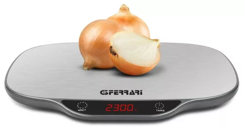 G3 Ferrari G20096 digitális konyhai mérleg 15 kg kapacitással, inox felülettel
