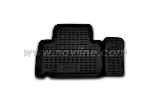 Ford S-Max 2006-2015 (ovális rögzítés, rögzítési távolság 25,5cm) Novline méretpontos gumiszőnyeg szett