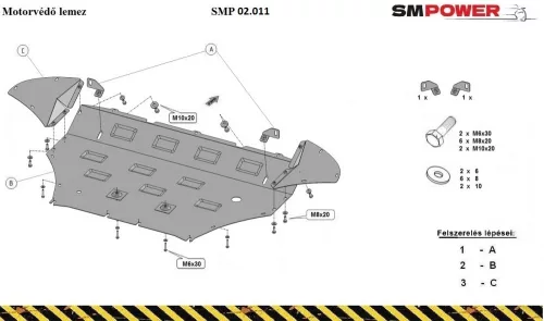Porsche Cayenne, Cayenne Turbo 2018- Motorvédő lemez - SMP02.011