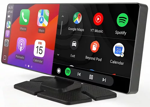Trevi MDV 1000 autós multimédia monitor vezeték nélküli CarPlay/Android Auto, DVR és tolatókamera támogatással