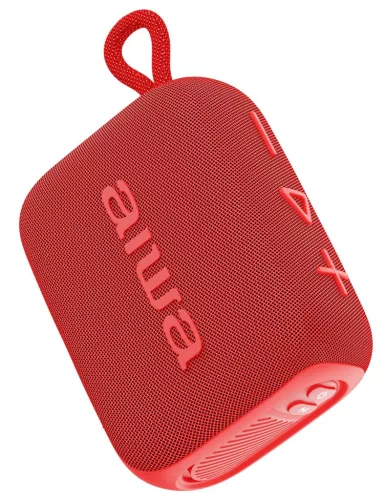 Aiwa BS-210RD Bluetooth hangszóró 6W TWS funkcióval, IPX6, USB MP3, piros, hordozható