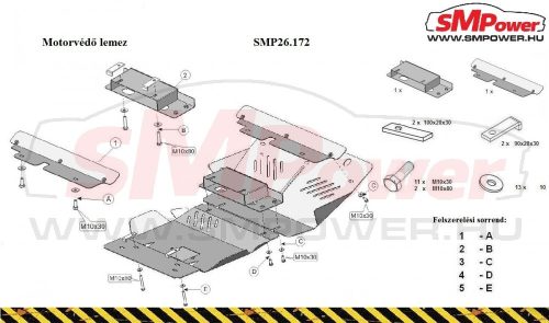 Toyota Land Cruiser 120 3.0D, 4.2D 2002 - 2009 - Motorvédő lemez - SMP26.172