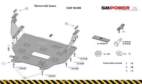 Ford Transit 4x4 2019 - (összkerék-meghajtás) - Motorvédő lemez - SMP08.065 4x4