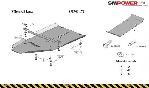 Toyota Land Cruiser 120 3,0D, 4,2D 2002-2009 Váltóvédő lemez - SMP00.172