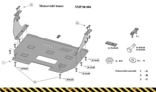 Ford Transit 2019 - (hátsókerék-meghajtású) - Motorvédő lemez - SMP08.064 RWD