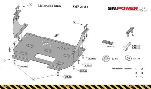 Ford Transit 2019 - (hátsókerék-meghajtású) - Motorvédő lemez - SMP08.064 RWD