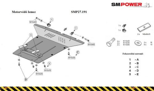 Volkswagen Touareg, 2010-2017 Motorvédő lemez - SMP27.191