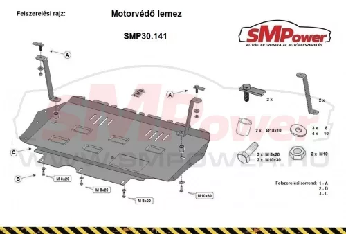 Volkswagen Touran, 2003 - 2015 - Motorvédő lemez - SMP30.141
