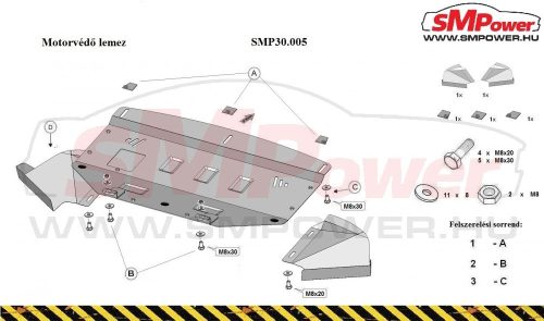 Volkswagen Passat B5, 1997-2000 - Motorvédő lemez - SMP30.005