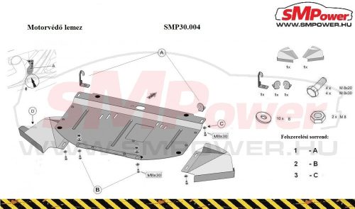 Volkswagen Passat B5,B6, 2001-2005 - Motorvédő lemez - SMP30.004