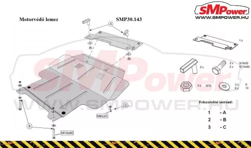 Volkswagen Polo Classic, 1995-1999 - Motorvédő lemez - SMP30.143