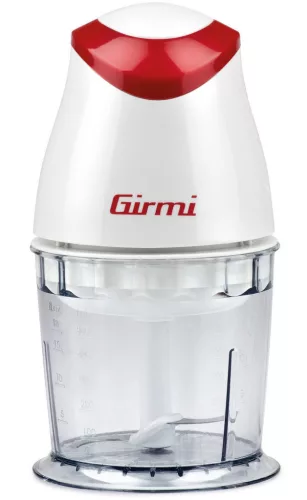 Girmi TR01 fehér-piros aprító 350 W, 500 ml tartály, rozsdamentes acél penge, biztonsági zár