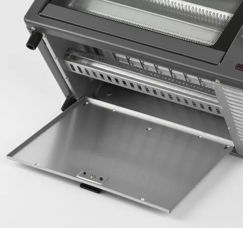 G3 Ferrari G10169 elektromos sütő kompakt kivitelben, 100–230°C, 60 perces időzítő, ezüst szín