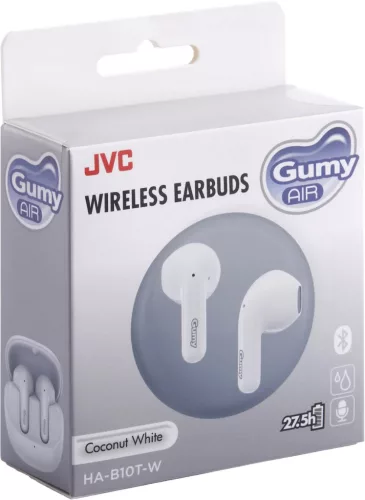 JVC HA-B10TW True Wireless Bluetooth fülhallgató 13 mm meghajtóval, IPX4, USB-C, Coconut White, kókusz fehér szín