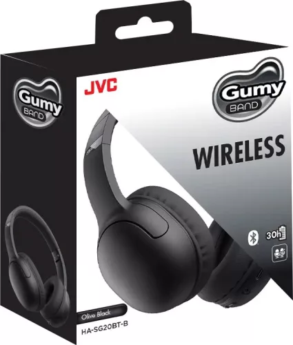 JVC HA-SG20BT-B vezeték nélküli Bluetooth on-ear fejhallgató Multipointtal, 30 óra üzemidő, Olive Black színben