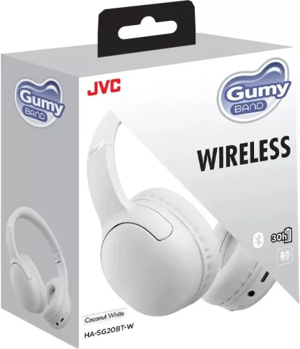 JVC HA-SG20BT-W vezeték nélküli on-ear Bluetooth fejhallgató, Multipoint, USB-C, 30 óra, Coconut White színben